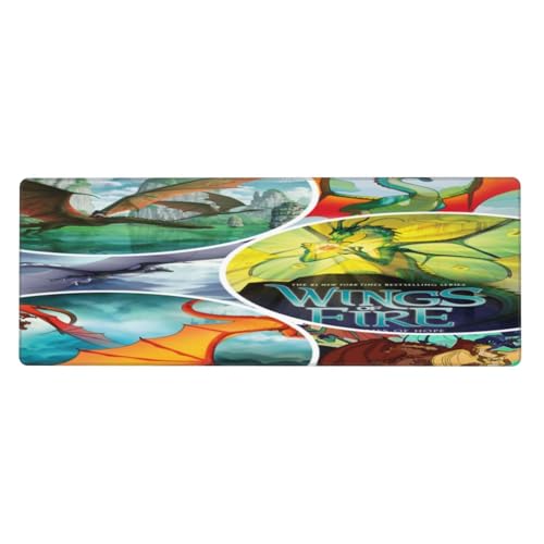 TUTUYAO Alfombrilla de ratón con protector Wi_Ngs O-F Fi_Re de 11.8 x 31.5 pulgadas, bonita decoración de escritorio, alfombrilla de laptop, alfombrilla de escritorio para computadora, laptop, juegos,