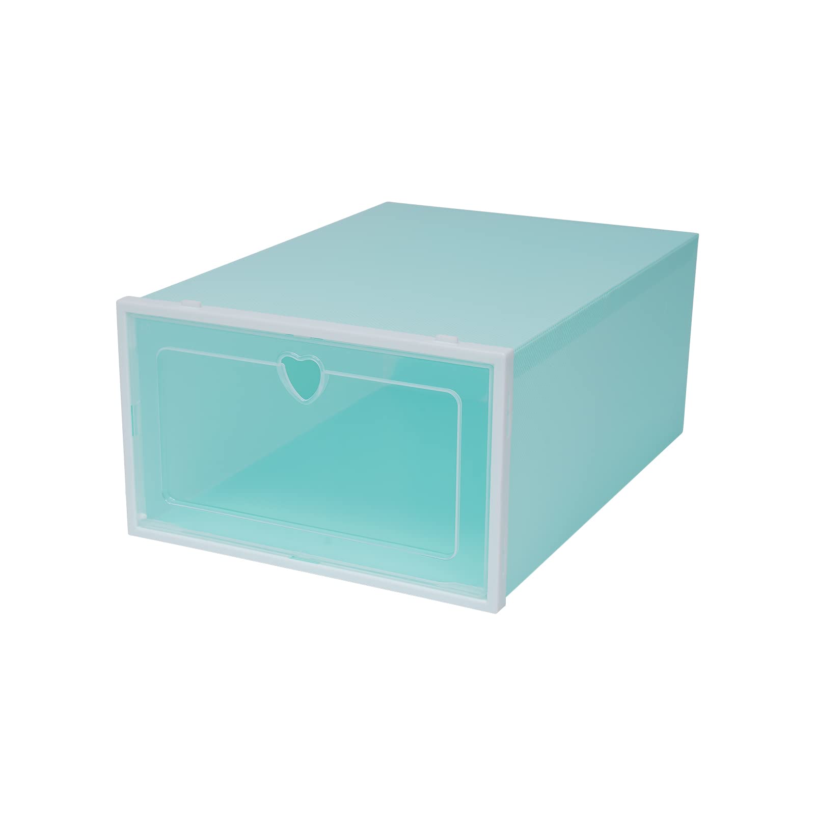 Set di 20 scatole per scarpe trasparenti impilabili in plastica, scatole per scarpe, pieghevoli, 33 x 23 x 14 cm (verde)
