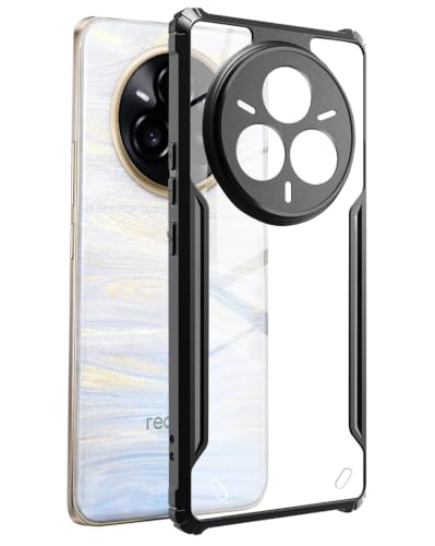 Image of SPAZY CASE Transparent Shockproof Back Cover for Realme 14 Pro Plus | Clear Case with Air Cushion Corners | Scratch Resistant Hard Back | Camera & Screen Protection
