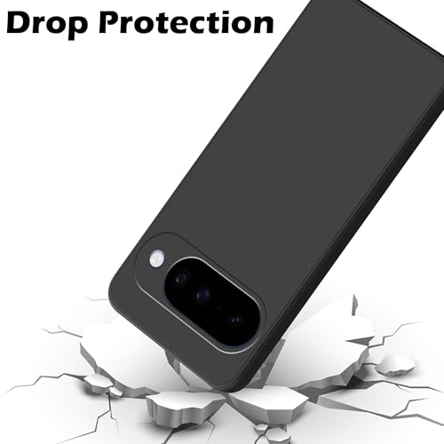 Image of amazon basics Back Cover for Google Pixel 10 5G | Ultra Slim Soft Rubberised Case | Matte Silicone Flexible Mobile Case | Camera Protection - Black