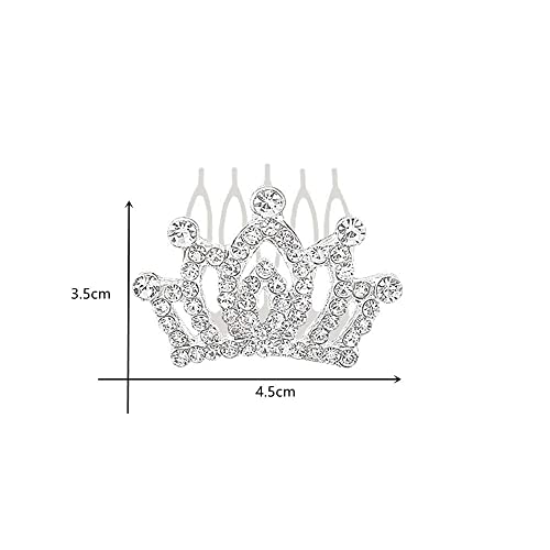 Generic 2 Pcs Kids Princess Crown Rhinestone Tiara Hair Comb Crystal Hair Clip Mini Hair Decorations For Girls Teens Toddlers thumb #1