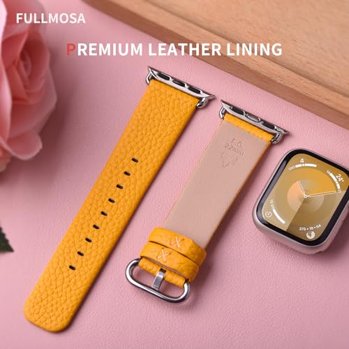 Image of Fullmosa Watch Band Compatible with Red Apple Watch Leather Band 42mm 41mm 40mm 38mm, iWatch Band for Series ultra3 /2 /1 SE3 /2 /1 11 /10 /9 /8 /7 /6 / /5 /4 /3 for Men Women