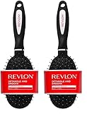 REVLON Detangle & Smooth Black Cushion Hair Brush (Pack of 2)