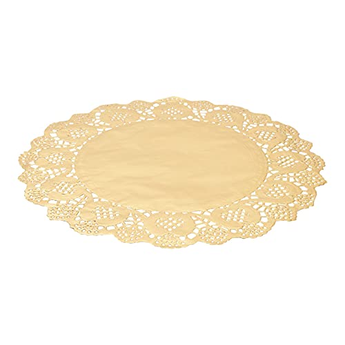 60 Pack Round Gold Paper Doilies, Lace Placemats For Cakes, Desserts, And Baked Treats (12 Inches) #TOP4