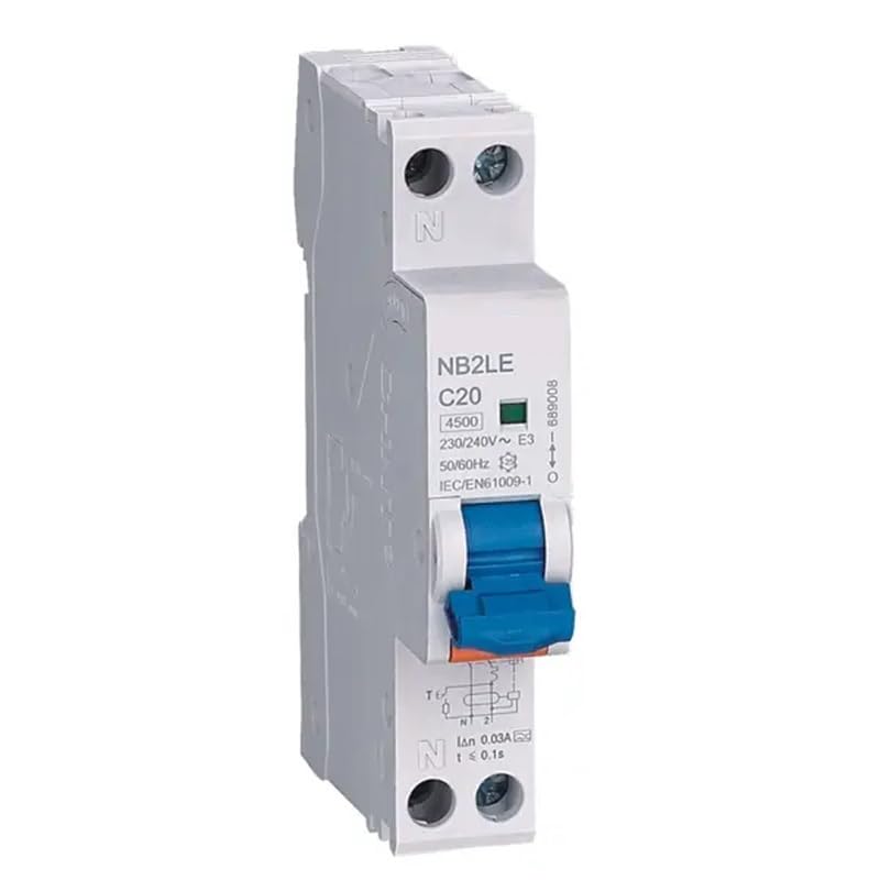 NB2LE 1P+N wyłącznik różnicowoprądowy, wyłącznik różnicowo-prądowy, wyłącznik upływowy 0,03 A, 30 MA, 6 A, 10 A, 16 A, 20 A, 25 A, 32 A, 40 A (20 A)