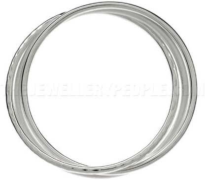 Hammered & Matt Finished Silver Russian Wedding Bangles-3 Piece