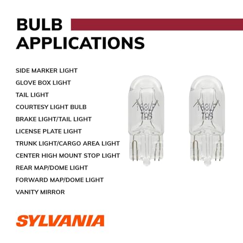 SYLVANIA - 168 Long Life Miniature - Bulb, Ideal for Interior Lighting - Map, Dome, Trunk, Cargo and License Plate (Contains 2 Bulbs)
