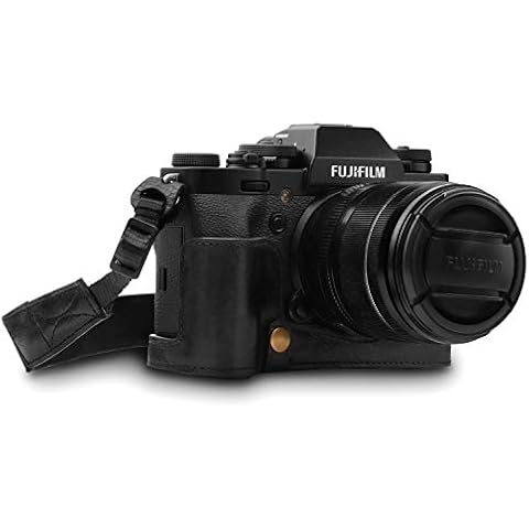 MegaGear MG1552 Ever Ready Genuine Leather Camera Half Case and Strap for Fujifilm X-T3 - Black Cover