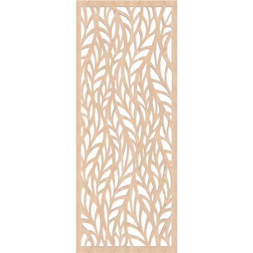 Image of Ortonville Decorative Pierced Fretwork Wood Wall Panels, 21 3 /8 inchW x 54 3 /8 inchH x 3 /8 inchT, Red Oak