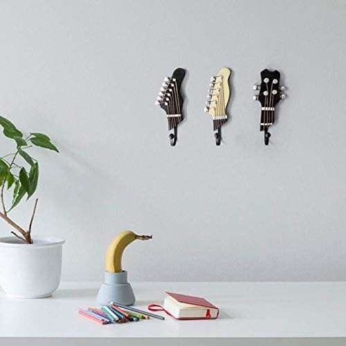 Retro Guitar Heads Music Home Resin Clothes Hat Hanger Hook Wall Mounted for Watch Keys Sundries