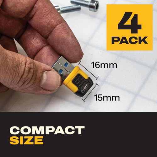Image of DEWALT Heavy Duty USB-C Female to USB-A Male Adapter 4 Pack w /Case | Converter, 5Gbps Data Transfer, Compact Durable USB to USB-C Adapter for Laptops iPhone Samsung Android Devices