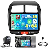 Hikity 4+64G Android Car Stereo for Mitsubishi Outlander Sport/RVR 2011-2017, ASX 2013-2015, 10”Incell Touchscreen Radio CarPlay, Android Auto, Bluetooth, GPS,WiFi, FM, RDS/AHD Backup Camera