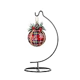 YY YEARCHY Ornament Display Stand Metal Stand Air Plant Stand Flower Pot Holder Iron Stand for Hanging Glass Globe Ball (C Shape)