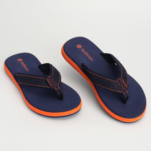 Image of NoStrain Men's Canvas Slippers, Flip Flops & Chappal - Angular Fit