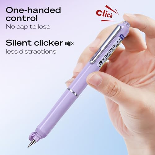 Writech WRITECH-784 Fountain Pen Black Ink: Retractable Fine Nib Pens Set Includes 5 Ink Cartridges Smooth Writing thumb #2