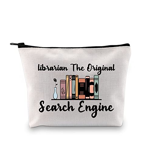 JXGZSO Gift For Readers And Book Lovers Book Makeup Bag Librarian The Original Search Engine Librarian Retirement Gifts