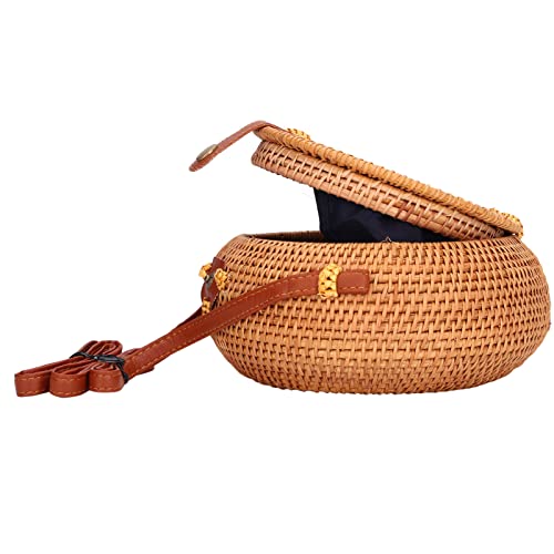 Luroze Rattan-Tasche, Flexible, handgemachte Umhängetasche mit natürlichem Duft, modisch für den Alltag am Strand(#3) Cover