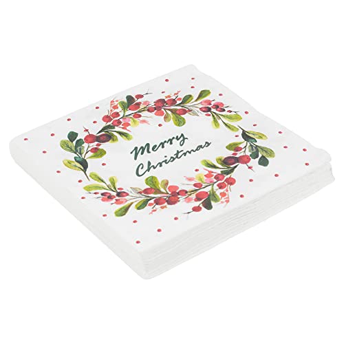 Servilletas decorativas de papel de 3 capas de 33 cm de diseño navideño, servilletas de fiesta (40, Feliz Navidad) Cover