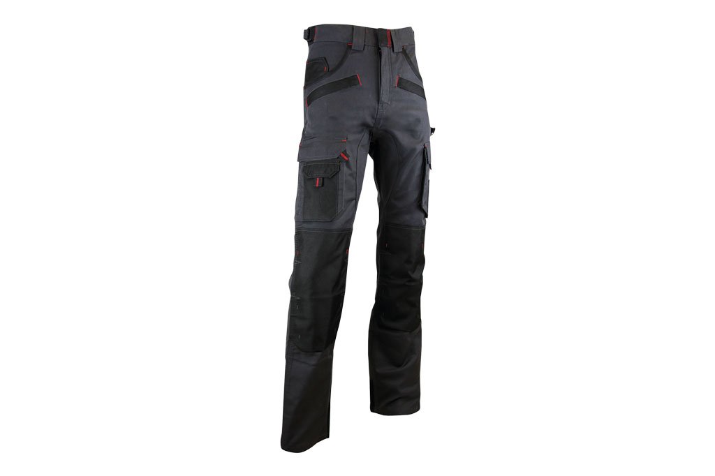 PANTALONE LAVORO MULTIB."CARLSON" 300 gms/m GRIS-NERO T-50 (pantaloni da lavoro multitasche mod.carlson)