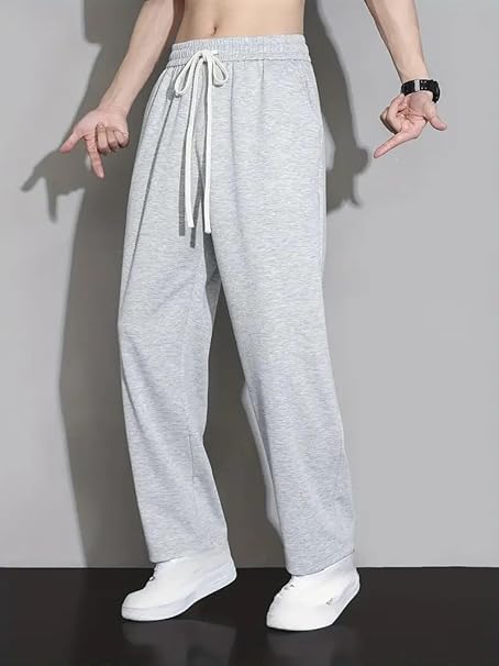 Image of Straight Wide fit Long Length Open Bottom Jogger for Men /Trending Multi Pocket Style, Relaxed Casual Pants for Men