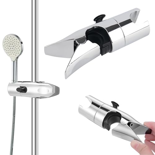 Fhioevt Supporto Soffione Doccia di Ricambio Supporto Doccia Regolabile in ABS Universale Doccia Supporto per Asta Scorrevole Regolabile 18-25 mm Supporto per Doccetta con Rotazione a 360°