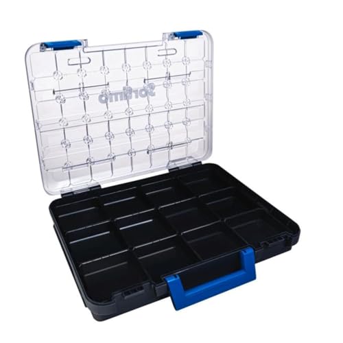 Sortimo T-BOXX 320 mit 45 Insetboxen H31 & Zwischenboden – Doppelte Ordnung auf 2 Ebenen – Transparenter Deckel für schnellen Zugriff – Stapelbar, robust & kompatibel mit Sortimo Fahrzeugeinrichtungen