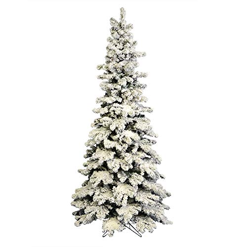 Vickerman Artificial 6' Indoor Flocked Kodiak Spruce Christmas Tree - Unlit - 889 PVC Tips - Metal Tree Stand - Easy Assembly