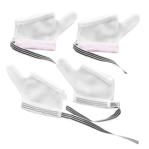 VANZACK 2pairs Eat Glove Cover Sucking Guard for Newborn Stop Thumb Sucking Mittens Mesh Boy Girl Finger Protector Accessories for Care