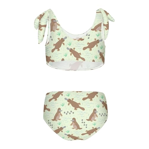 Toddler Girls Bikini Set Platypus Swimsuits Kid Bowknot Swimwear 2 Piece Bathing Suit 3-12T2