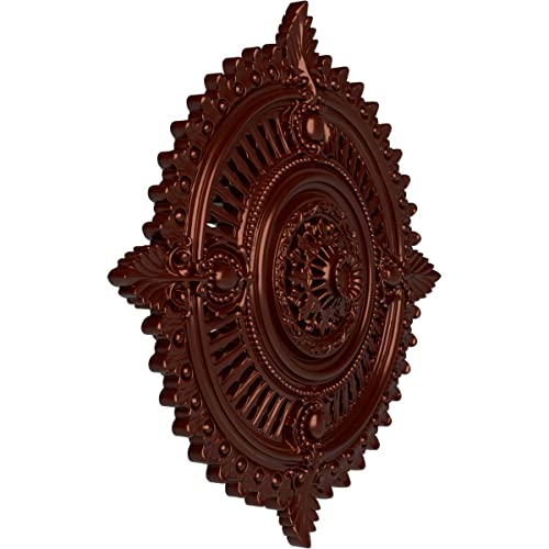 Image of Ekena Millwork CM29HYACS 29-1 /8 inch x 1-1 /4 inch x 4 inch Haylynn Ceiling Medallion, Antique Copper