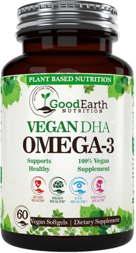 Algal Oil - Vegan DHA Omega 3 Fish Oil Supplements - Brain...