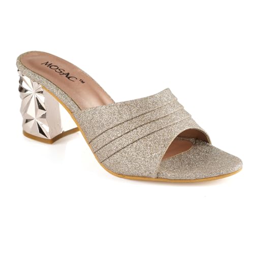 Image of MOSAC Women Casual /Party Block Heel Mules Heel Wedding Fashion Sandals for Women & Girls