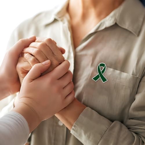 Image of Yadiana 10Pcs Ribbon Awareness Pins Bulk - Breast Cancer, Mental Health, HIV AIDS, Heart, Child Abuse Prevention, Purple Blue Green Red Yellow Pink Enamel Lapel Brooches for Charity Fundraising Event