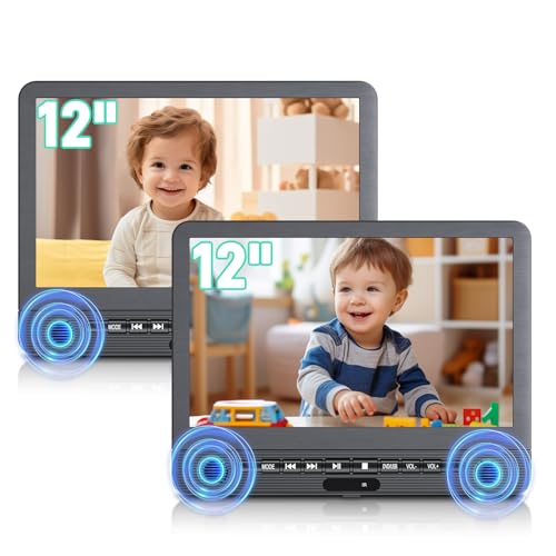 12.5" Dual Portable DVD Players for Car Headrest, Desobry Car DVD Player Dual Screen Play a Same or Two Different Movies with 5-Hour Rechargeable, Regions Free, Support USB/Sync TV by Desobry - Used condition - US$100.93