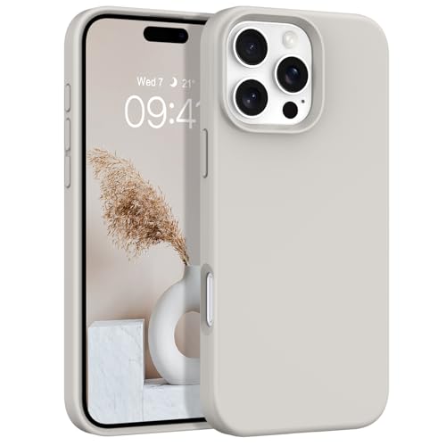 YINLAI Coque de protection pour iPhone 16 Pro - En silicone - Compatible avec Magsafe - Tapis magnétique en gel - Anti-chute - Antidérapant et anti-rayures - Pour iPhone 16 Pro 6,3' - Beige crème