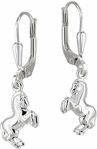 Tiwoca® Jewellery Boucles d'oreilles en forme de cheval sans nickel avec étui à bijoux de qualité supérieure et chiffon de polissage inclus, Argent Argent Doré, Sans pierre Cover