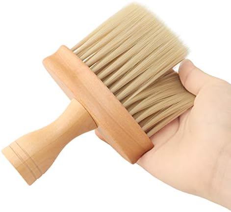 Barber Neck Dust Brush, Salon Barber Face Duster Brush Neck Duster Hairdressing Brush Professional Hairdressing Brush Barber for Hair Cutting Portable Design Wooden Handle