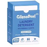 200-loads Eco-friendly Laundry Detergent Sheets - Fresh Scent - for Home/Travel/Apartment/Dorm - Gil