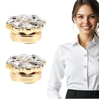 Yeomju 2 Stück Hemdzubehör Blusen Zubehör Damen Hemd Knöpfe Blusenknöpfe Elegant Hemd Knöpfe Blusenknopf Abdeckungen Manschettenknopf mit Legierung Golden