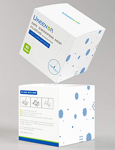 Ukeenor Dry Mop Refills Sweeper 160 Count Disposable Dusting Cloths Dry Sweeping Refills Dry Duster Cloths Mop Pads Floor Cloth Refills Electrostatic Cloths 7.9"X11.6" Box Packing #TOP2