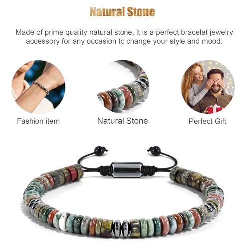 VIBILIA Healing Crystal Bracelets Beaded Bracelets for Men Women Natural Stone Adjustable Bracelets Unique Gifts for Father Son Grandfather Brother Friend3