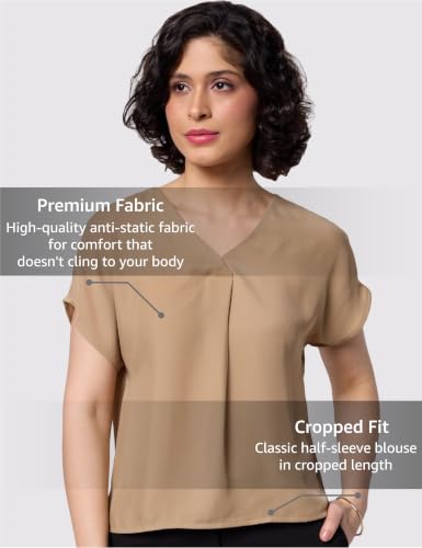 Image of Symbol Premium Women's Relaxed Fit Crop Top | Desk-to-Dinner (Available in Plus Sizes) Polyester