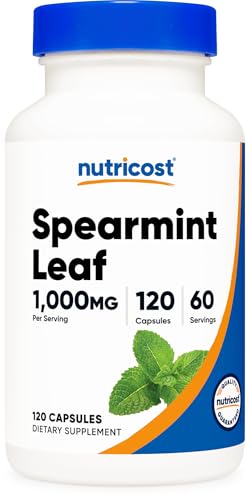 Nutricost Spearmint Leaf (1000mg) 120 Capsules - Spearmint Supplement GMO-Free Gluten-Free 60 Servings
