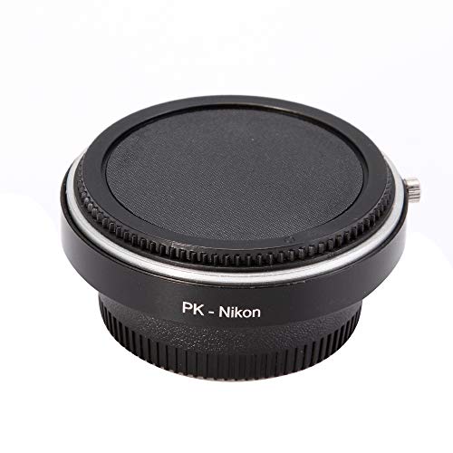 Anillo adaptador FocusFoto para lente Pentax PK K a cámara Nikon F AI con vidrio óptico y tapas miniatura 6