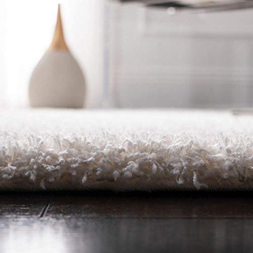 Image of Urban Modern Decor Featuring Soft Shaggy Carpet & Rug for Your Bedroom and Livingroom [Size-8x10 feet & Color-White].