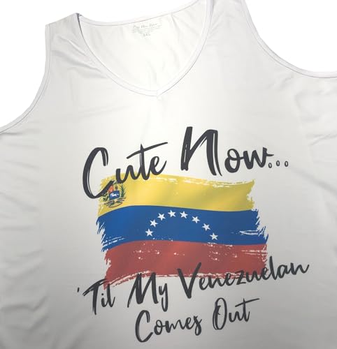 Cute Now... 'Til My Venezuelan Comes Out Ladies Girls Flag V-Neck Venezuela Tank Top3