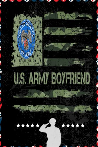 Vintage USA American Camo Flag Proud Army Veteran Boyfriend: Respect For Veterans, Soldier, Military Person, Warrior Blank Lined Notebook Journal | 6x9 in 100 pages