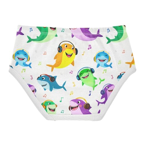Cute Cartoon Sharks Music Toddler Girls Underwear 2t Cotton Panties for Girl Animal Briefs Kids Undies2