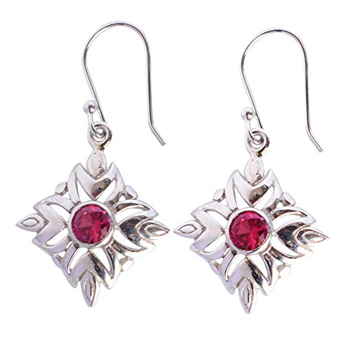 Boucles d'oreilles quartz rose argent sterling 925 femme pendantes