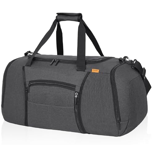 TORIBIO Sporttas Sporttas Reistassen Reistas met Natte Zak & Schoenen Compartiment voor Zwemmen Yoga, Waterbestendig Carry on Weekender Overnachting Tas, Zwart, 29.5" x13.8" x13.8", Sporttassen
